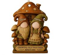 Adorno de Navidad personalizado con texto en inglés "Growing Old Together", adorno de madera con corazón rojo, efecto 3D, recuerdo de aniversario personalizado para marido y esposa, 2D