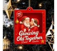 Adorno de Navidad personalizado con texto en inglés "Growing Old Together Since Sant", romántico para marido, esposa, novio o novia (estilo 5)