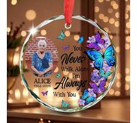 Adorno de Navidad personalizado de cristal, regalo de condolencias por la pérdida de un ser querido, mamá y papá