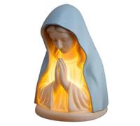 Adorno de oración de Nuestra Señora hecho a mano, figura religiosa para capilla, tablero de automóvil, devoción, fe para Navidad, Pascua, luz LED, lámpara de regalo devocional de la Virgen María