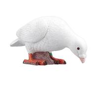 Adorno de Palomas Blancas Artificiales Resina Realista de Resina Vigina Jardín Decoración del hogar (Pigón Blanco con Cabeza hacia Abajo para Comer)