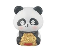 Adorno de panda con la cabeza alimentado por energía solar para coche, escritorio y decoración de habitación con diseño de símbolo de la suerte, material ABS, 8,9 x 7 x 6,5 cm, para uso versátil en el