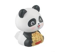 Adorno de panda con la cabeza alimentado por energía solar para coche, escritorio y decoración del hogar, figura de panda de la suerte de energía solar con material ABS, 8,9 x 7 x 6,5 cm, (A)