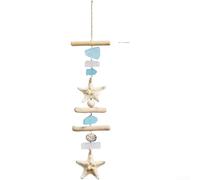 Adorno de pared costero hecho a mano con vidrio marino, madera flotante, resina y cuerda de cáñamo para crear un ambiente de vida sereno inspirado en el océano (B(natural)