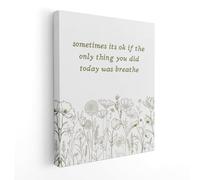 Adorno de Pared Inspirador, "A veces está bien si lo Único que Hiciste Hoy fue Respirar" Impresiones de Arte de Pared Floral,Pósters Motivacionales Decoración Artística para Oficina,Sin Enmarcar