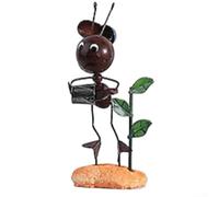 Adorno de pared para jardín de hormigas resistente a la intemperie, hecho de hierro y pintado a mano, estatua decorativa de insectos (G)