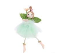 Adorno de Pascua de niña ángel con falda de tul dinámica para centro de mesa, grupo de soportes escalonados o serie para colgar en la pared (verde)