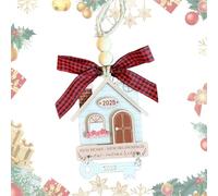 Adorno de primera casa - Recuerdo de inauguración de la casa 2024, adorno de Navidad de madera para casa nueva, decoración 2D para el árbol de Navidad