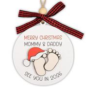 Adorno de primera Navidad para bebé 2025, regalo para mamá y papá, regalos para futuros padres, adornos para recién nacidos, adorno de embarazo para mamá y papá (bebé)