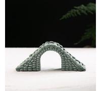 Adorno de puente en miniatura de piedra arenisca verde para paisajismo de acuario y decoración de rocalla de jardín con pasos hechos a mano (pequeño)