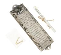 Adorno de puerta de metal con las Escrituras españolas antiguas Mezuzah con placas vintage, bendición judaica, decoración del hogar, estilos españoles, caja Mezuzah