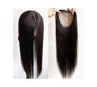 adorno de rayita Topper de cabello humano virgen europeo de 10-24 pulgadas de largo, 12 × 13 CM, base superior de seda, PU alrededor del cabello liso, postizos for mujeres con cabello adelgazado Adorn