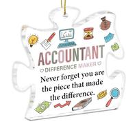 Adorno de regalo de contador, regalo de agradecimiento para jefe CPA, compañero de trabajo, banquero de finanzas, contador, pieza de rompecabezas acrílico para colgar