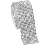 Adorno de resina con pedrería, Tiras de cinta autoadhesivas con diamantes imitación 2 yardas (2-24 filas) - Cinta brillante cristal