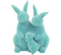 Adorno de Resina Conejo para pascua para estilo Rústico 22cm(Blue) | flocado para suave, conejo realista, colores y amarillo, para ideal para mesas festivas, para estilo rústico