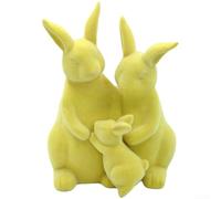 Adorno de Resina Conejo para pascua para estilo Rústico 22cm(Yellow) | flocado para suave, conejo realista, colores y amarillo, para ideal para mesas festivas, para estilo rústico