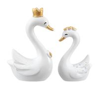 Adorno de Resina de Cisne 2 Piezas para Tarta Blanco