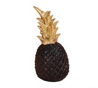 Adorno de resina de piña para decoración del hogar para entrada, estantería, armario de vino y mesa de comedor, diseñado para complementar varios temas de diseño de interiores (negro mediano)
