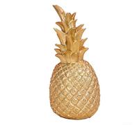 Adorno de resina de piña para decoración del hogar para entrada, estantería, armario de vino y mesa de comedor, diseñado para complementar varios temas de diseño de interiores (oro grande)