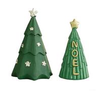 Adorno de resina de temporada con diseño de mini árbol de Navidad, hecho para una exhibición duradera en interiores y decoración festiva (E)