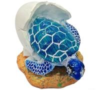 Adorno de resina de tortuga marina que encarna los principios artísticos europeos para decoración del hogar temática de playa y atractivo visual (azul)