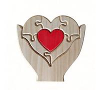 Adorno de rompecabezas de corazón de madera, regalos del día de la madre para mamá, el amor nunca se desvanece, decoración del hogar para el día de la madre, regalo de rompecabezas de madera hecho a