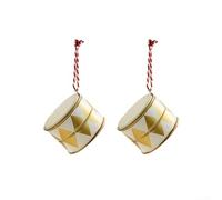 Adorno de tambor de metal para decoración de temporada navideña, diseño de influencia nórdica que añade encanto festivo a árboles y áreas de exhibición del hogar (C)