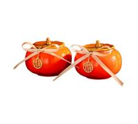 Adorno de tarro de loza de caqui 200 ml de almacenamiento sellado (naranja)