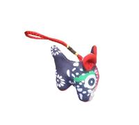 Adorno de tigre de tela hecho a mano, Cloth Tiger Ornament Handmade Folk Craft Figurine Souvenir Door Opener Multicolor(Blue)