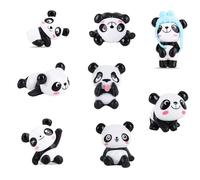 Adorno de Torta de Panda,8 Piezas Mini Animal en Miniatura para decoración de la Panda Figuras Tartas Panda Figures Decoración para Tartas Panda Cake Toppers para Jardinería Decoración de Tartas