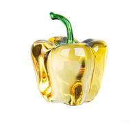 Adorno decorativo de cuarzo de pimienta verde simulado para decoración del hogar y jardín, modelo vegetal de vidrio para sala de estar y cocina, 45 x 45 x 63 mm (amarillo)