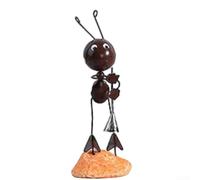 Adorno decorativo de mini hormigas para exteriores para pared de jardín y patio con construcción de hierro resistente a la intemperie y acabado único pintado a mano (C)
