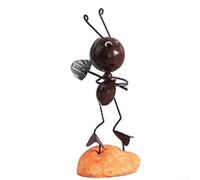 Adorno decorativo de mini hormigas para exteriores para pared de jardín y patio con construcción de hierro resistente a la intemperie y acabado único pintado a mano (H)