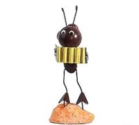 Adorno decorativo de mini hormigas para exteriores para pared de jardín y patio con construcción de hierro resistente a la intemperie y acabado único pintado a mano (E)