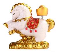 Adorno decorativo de resina chino para Zodíaco para vehículo y escritorio, resaltando la fortuna y lo positivo con detalles artísticos (rico sin razón)
