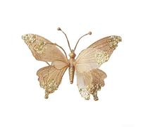 Adorno decorativo para árbol de metal, diseño de mariposa, colgante colgante para el hogar, vacaciones, decoración interior, oro, 25 x 15 cm (dorado)