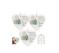 Adorno en forma de corazón con texto en inglés «Thank You Neighbours», cristal de cerámica, decoración de Navidad, recuerdo de corazón colgante, cristal Nei