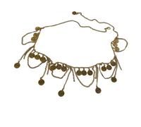 Adorno étnico ajustable para cinturón con detalles de monedas para disfraces de danza, cadena de cintura con flecos de monedas retro, talla única, como se describe, como se describe