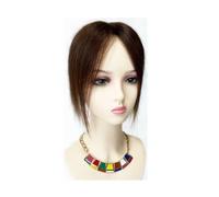 Adorno for cabello humano, 7x11 cm, Base de encaje, postizos transpirables atados a mano con clip for mujeres con cabello adelgazado Wiglets(Brown Color,No Bangs)