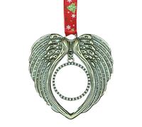Adorno fotográfico de Navidad - Un pedazo de corazón está en el paraíso, adorno para árbol de Navidad - Marco de fotos con alas de ángel, adorno conmemorativo para la pérdida de su amada