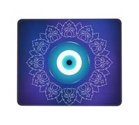 Adorno Griego Mati Mataki Matiasma Mal De Ojo Alfombrilla Raton Antideslizante Alfombrillas De Mouse Bordes Cosidos Alfombrilla De Ratón para Hogar Escritorio Computadora 25X30Cm
