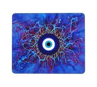 Adorno Griego Mati Mataki Matiasma Mal De Ojo Alfombrilla Raton Base De Goma Alfombrillas De Mouse Bordes Cosidos Alfombrilla para Ratón para Juego Ordenador Computadora 25X30Cm