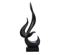 Adorno moderno de resina para decoración elegante del hogar y la oficina que mejora estanterías, mesas, chimeneas y armarios con diseño abstracto (negro)