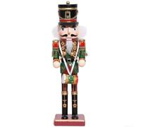 Adorno Navidad Cascanueces Rey 12" para Mesa(A) | para madera natural, 12 pulgadas, clásico rey, para ideal para chimenea, de para mesa festivo