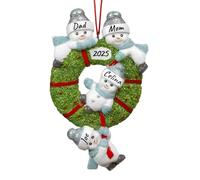 Adorno Navidad Personalizado 2025 - Apellidos Personalizados 2/3/4/5/6/7/8 Miembros & Año 2025, Decoración Colgante de Muñeco de Nieve Personalizado para Decoração de Natal, Recuerdos de Natal