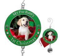 Adorno navide o con foto de BANBERRY DESIGNS 2024 para el primer cachorro: adorno con foto y grabado ""Mi beb peludo cumple 1 a o""