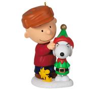 Adorno navide o de recuerdo Hallmark 2021, la pandilla Peanuts disfrazada de perro Snoopy