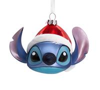 Adorno navide o de vidrio soplado con gorro de Pap Noel de Disney Stitch de Hallmark