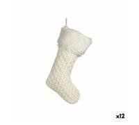 Krist+ Adorno Navideño Calcetín de Navidad Blanco 28 x 4 x 46 cm (12 Unidades)