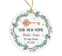 Adorno Navideño Cerámico Notre Nouvelle Maison Adornos Navideños Moda Decoración Navideña para Oficinas Hogareñas Familia 7.3CM